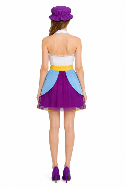 Teapot Cosplay Costume with Dress and Hat back view
