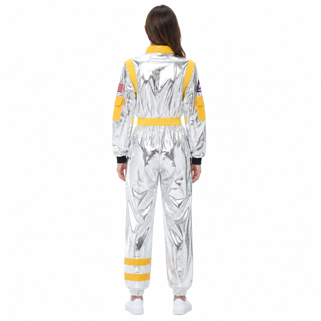Astronaut Jumpsuit with Emblems and Pockets back view