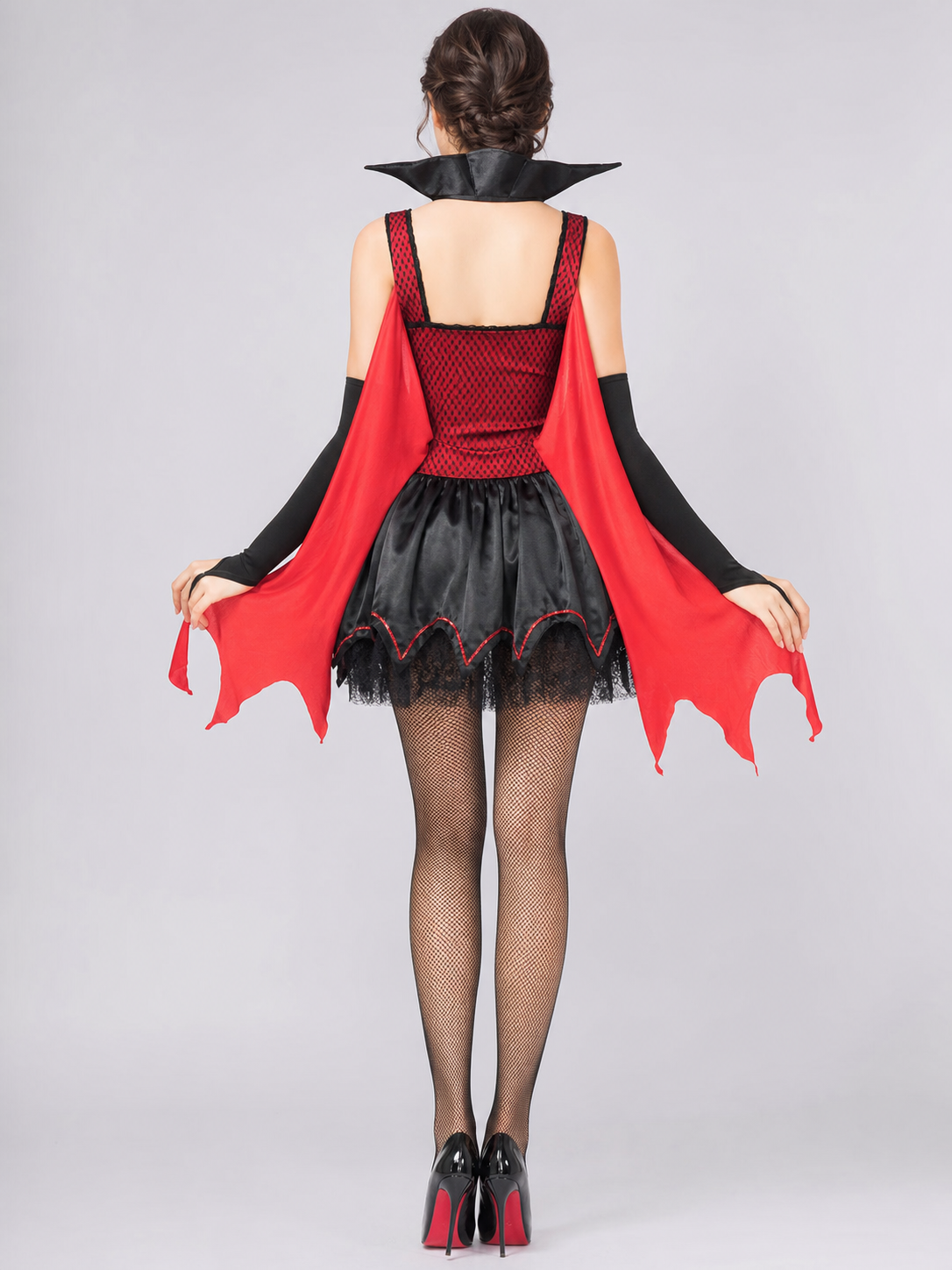 Vampire Dress with Red Cape and Lace