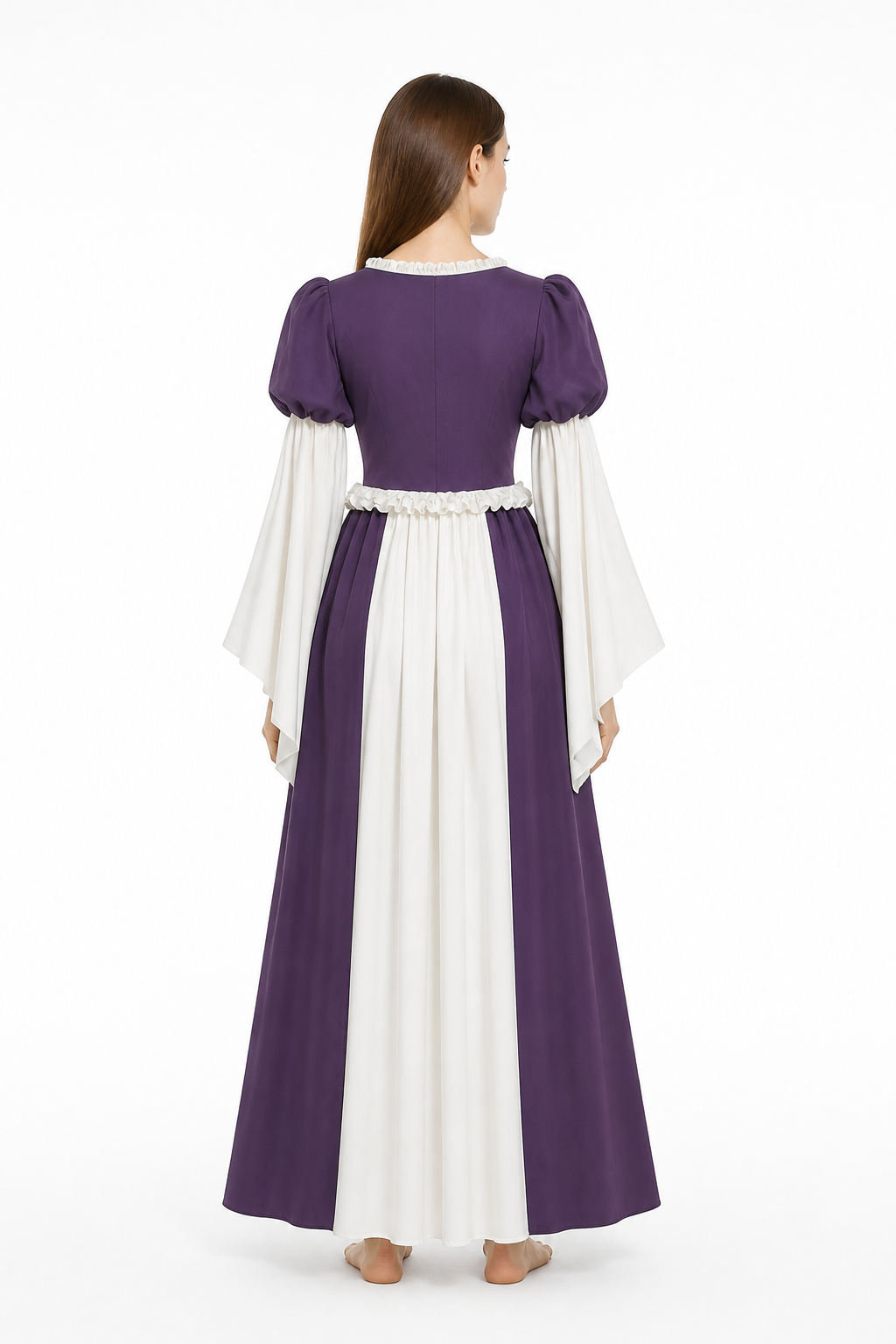 Medieval Dress with Ruffles and Puff Sleeves