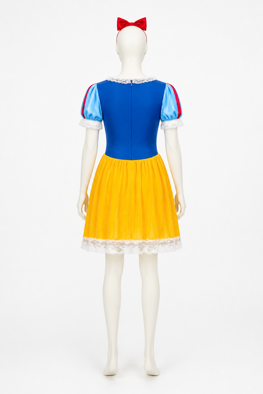 Plus-Size Princess Costume with Bow and Lace back view