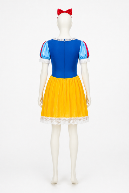 Plus-Size Princess Costume with Bow and Lace back view