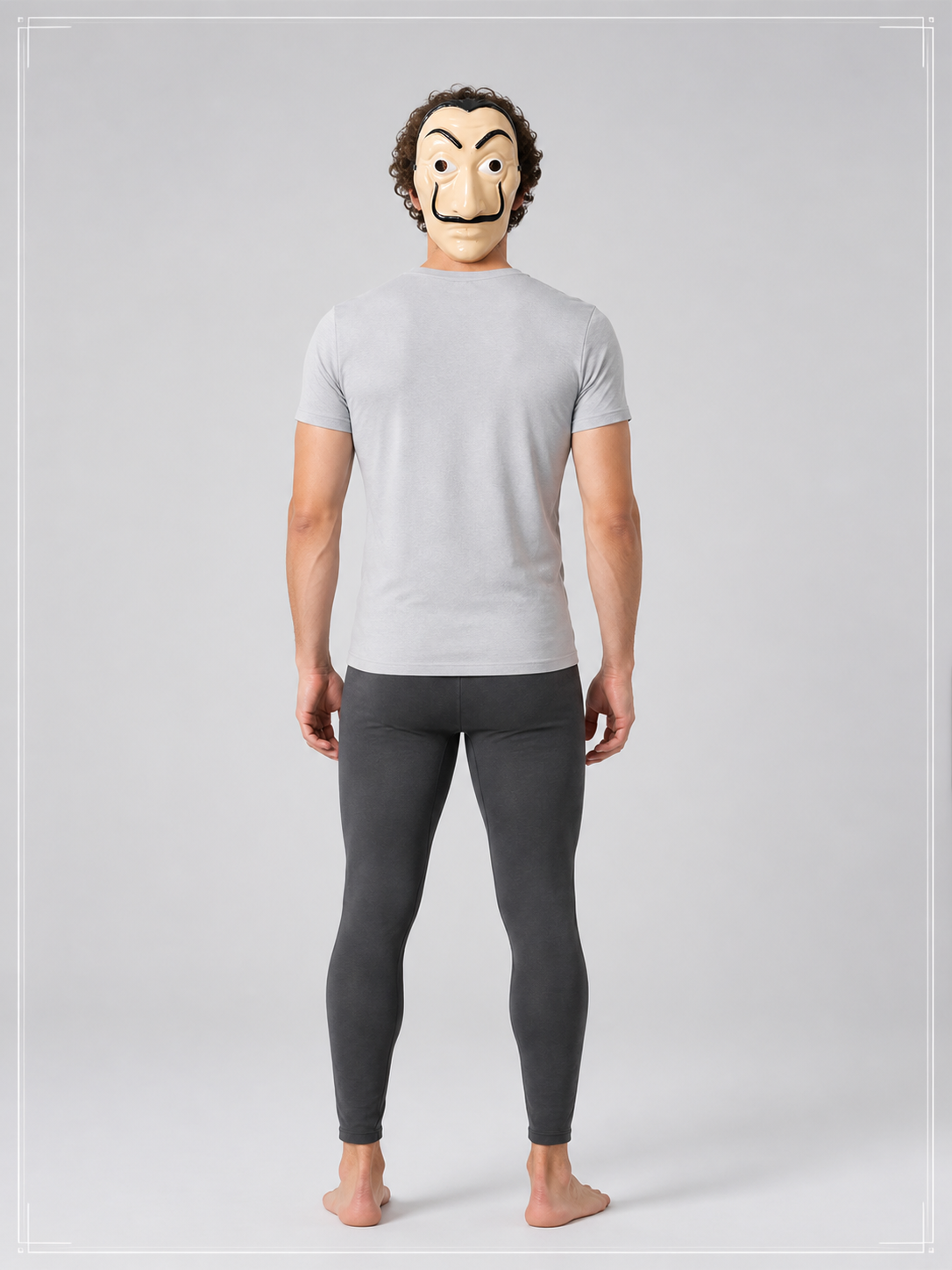 Carnival Mask with Mustache and Eyebrows for Cosplay back view