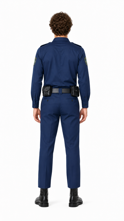 Police Costume with Belt and Pouches for Cosplay back view