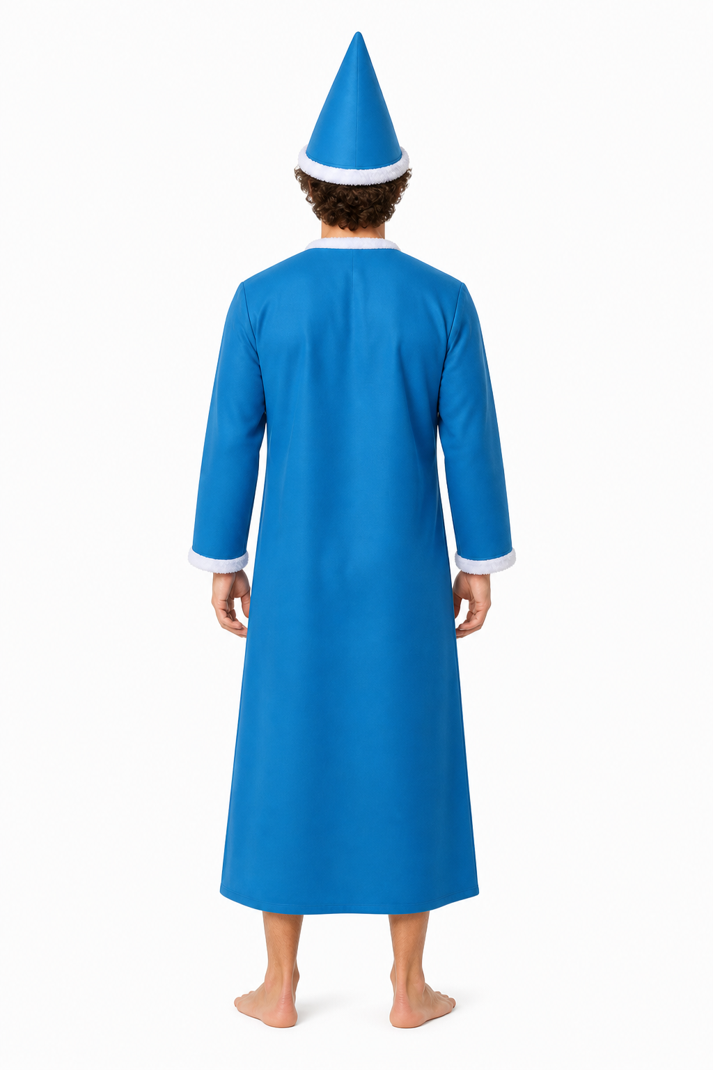 Cosplay Costume: Blue Robe and Pointed Hat back view
