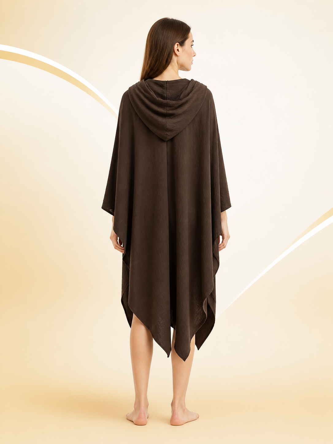 Brown Carnival Cloak with Hood back view 2