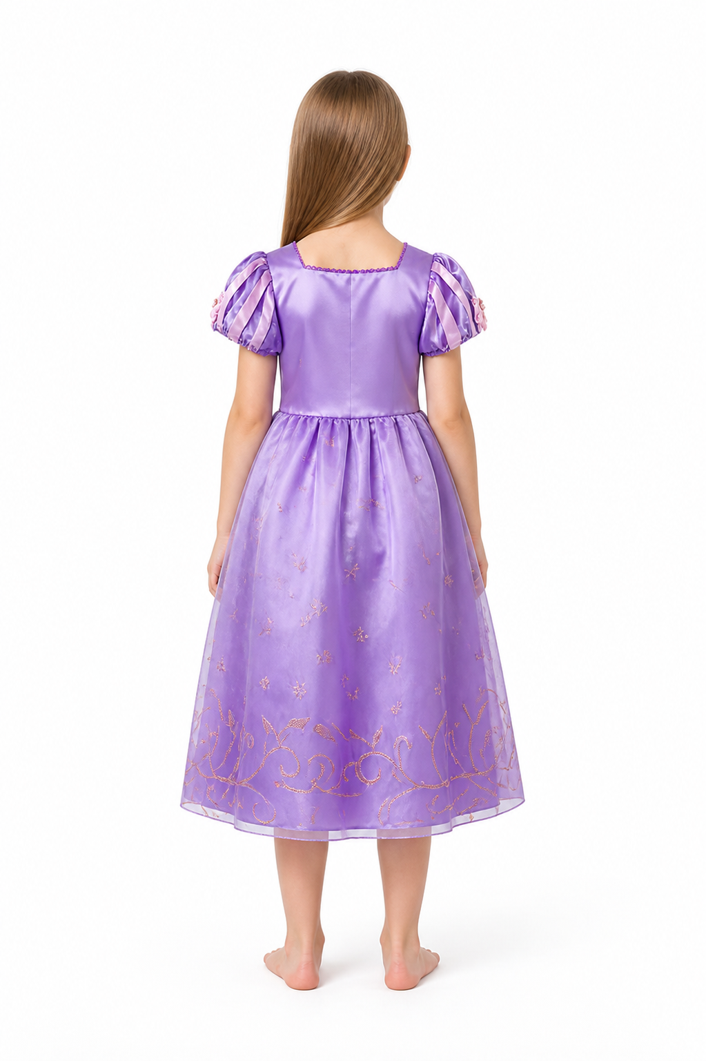 Rapunzel Princess Costume with Golden Stars back view