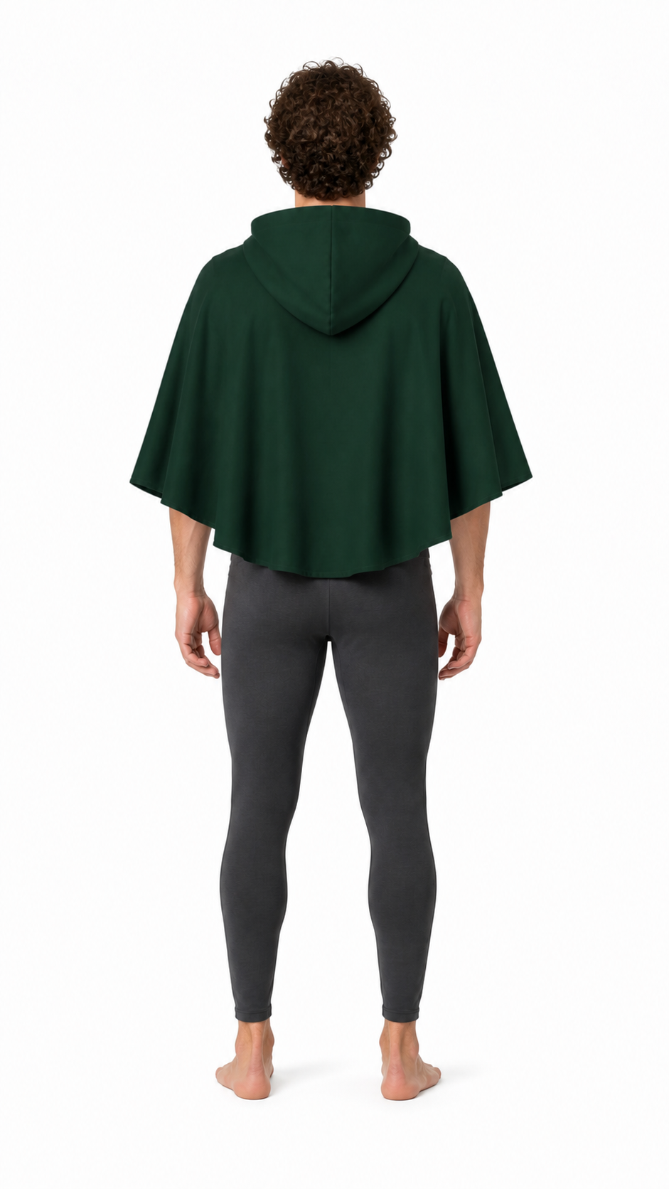 Short hooded cape with neck ties for cosplay back view