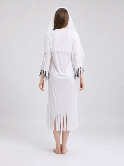 Ghost Costume with Veil for Halloween