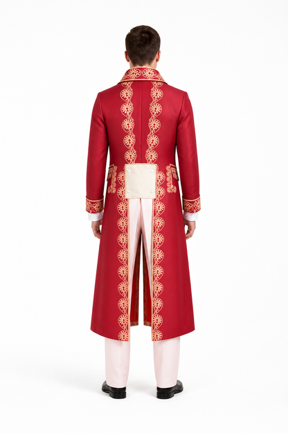 Napoleon Cosplay Costume, Red Set back view