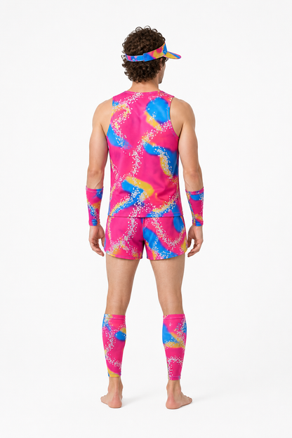 Cosplay Costume with Jacket, Shorts, and Hat back view