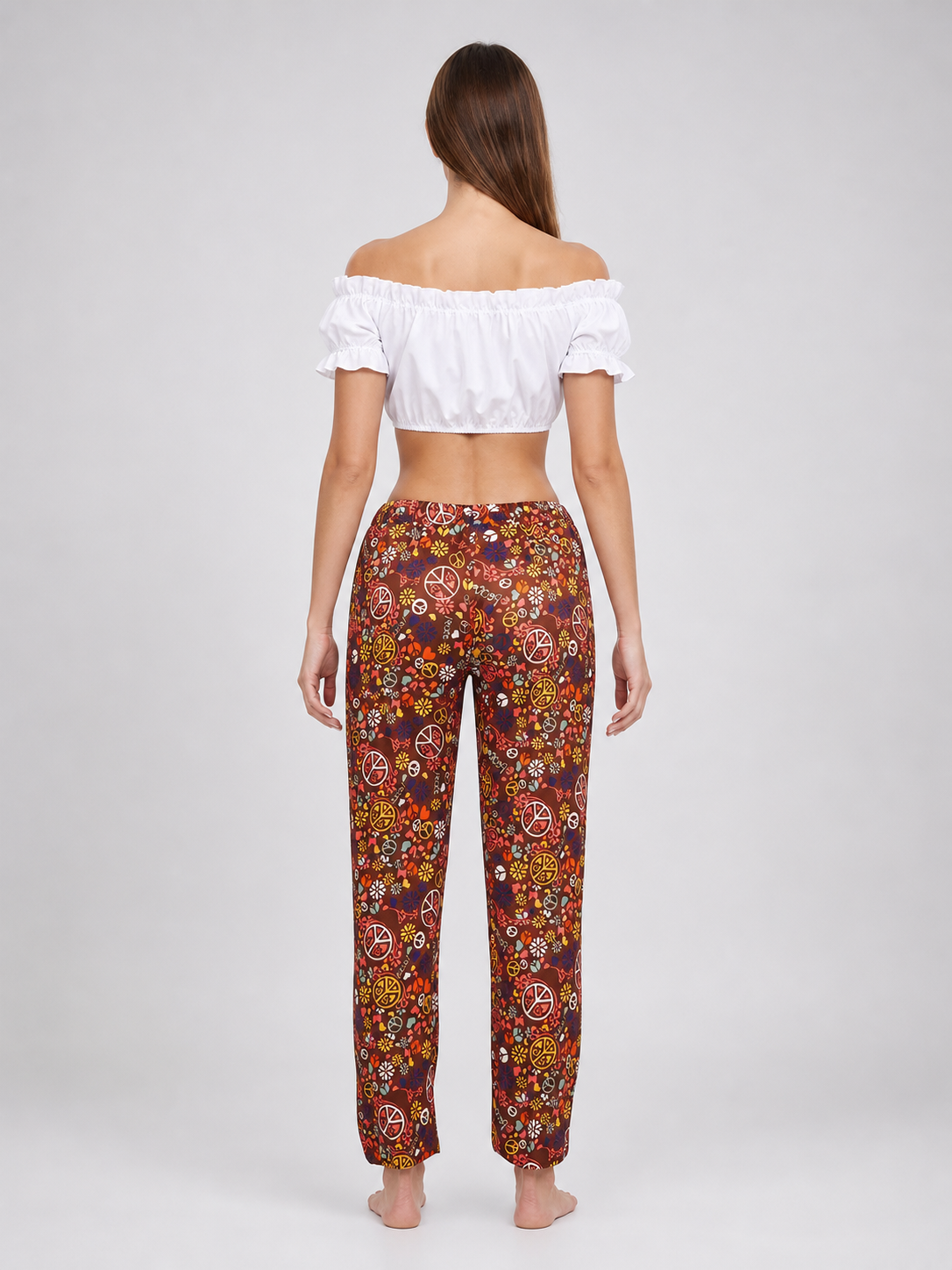 White Off-the-Shoulder Cropped Top