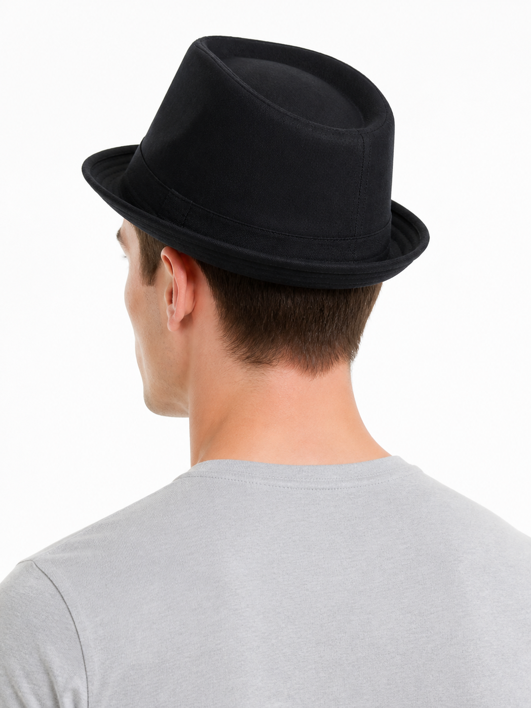 Black Wide-Brimmed Costume Fedora Hat