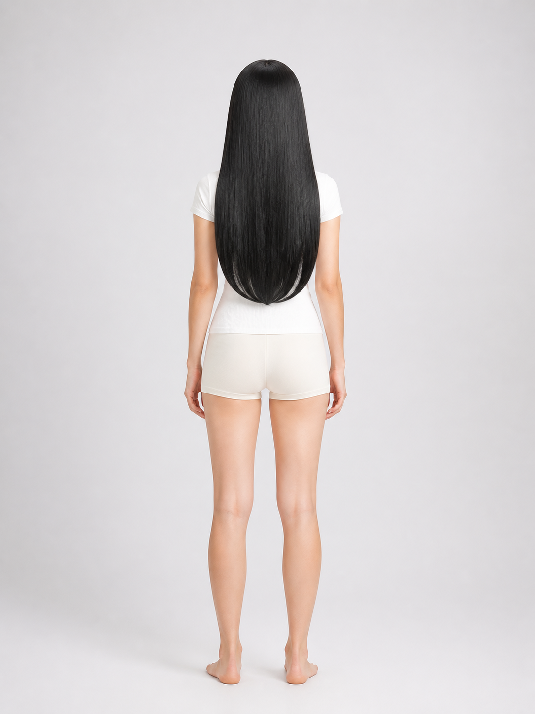 Long Black Carnival Wig for Halloween and Cosplay back view
