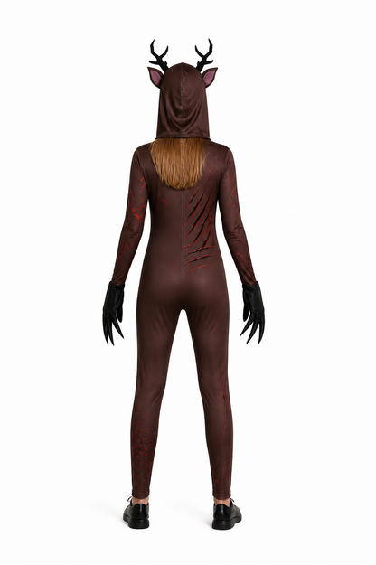 Deer Costume with Antlers and Claws back view