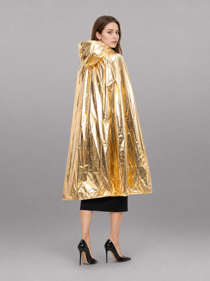 Gold Hooded Carnival Cloak for the Stage