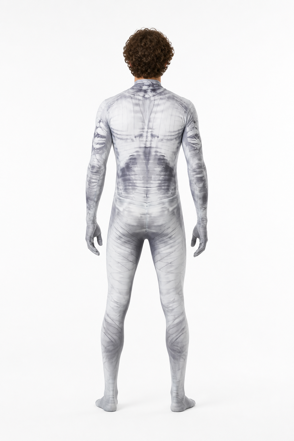 One-Piece Skeleton Costume with Long Sleeves back view