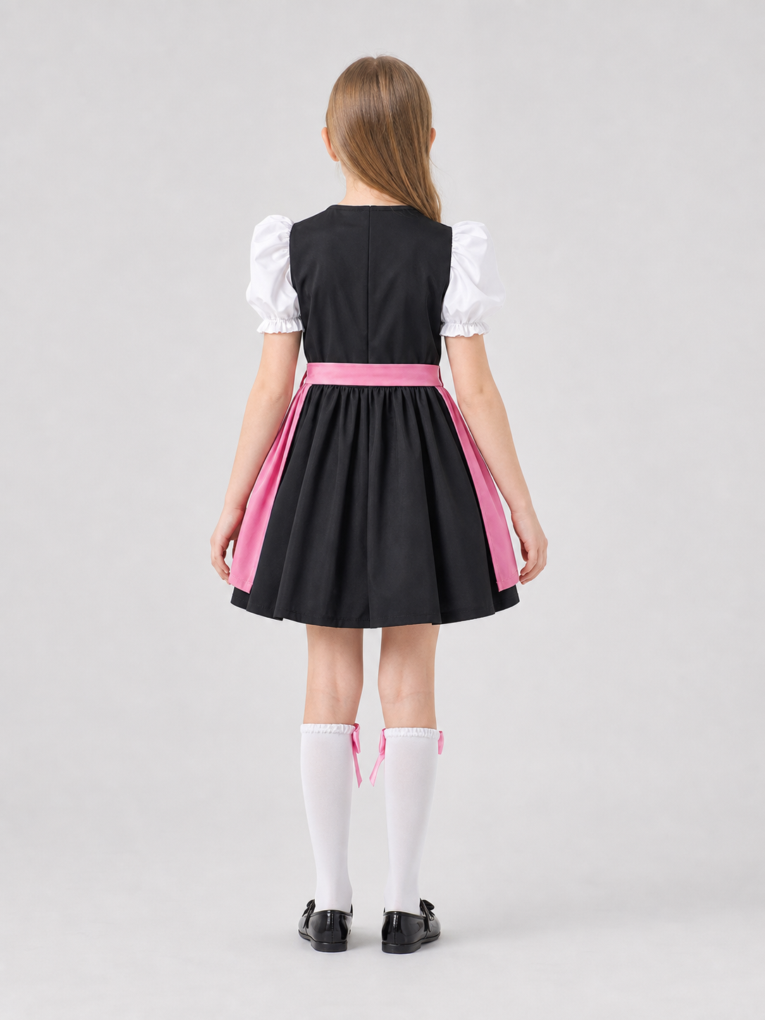 Children's costume set: dress, apron, and accessories