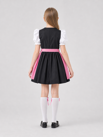 Children's costume set: dress, apron, and accessories
