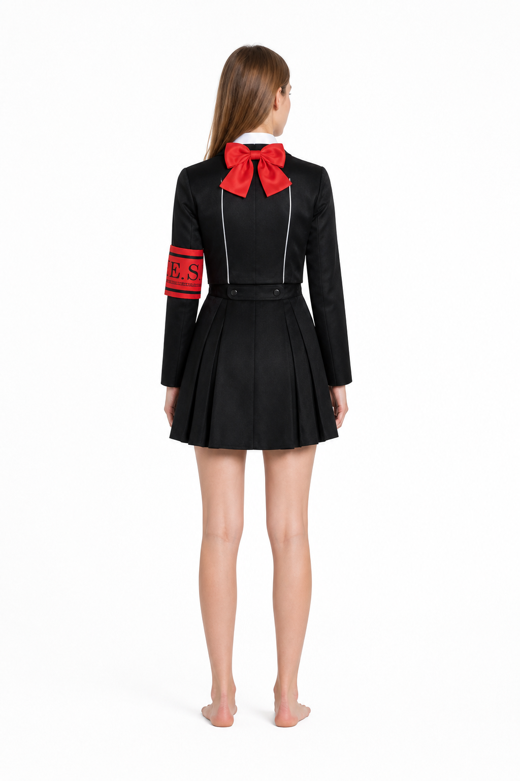 School Uniform with Skirt and Blazer for Cosplay back view
