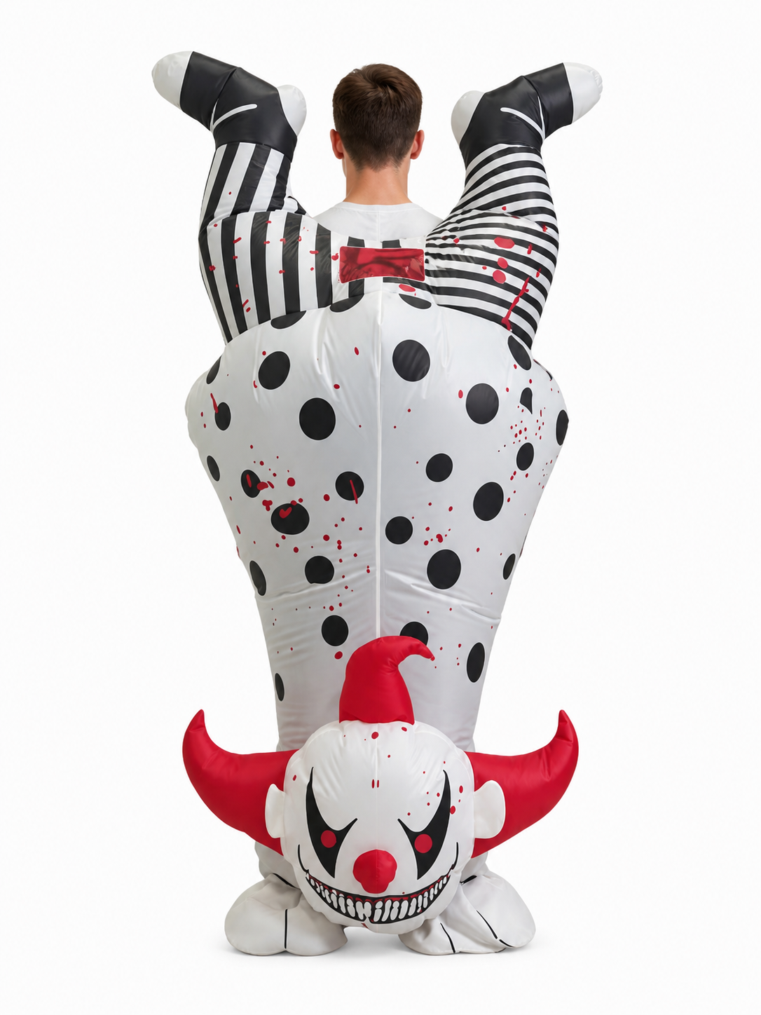 Inflatable Bloody Clown Costume with Upside-Down Legs back view