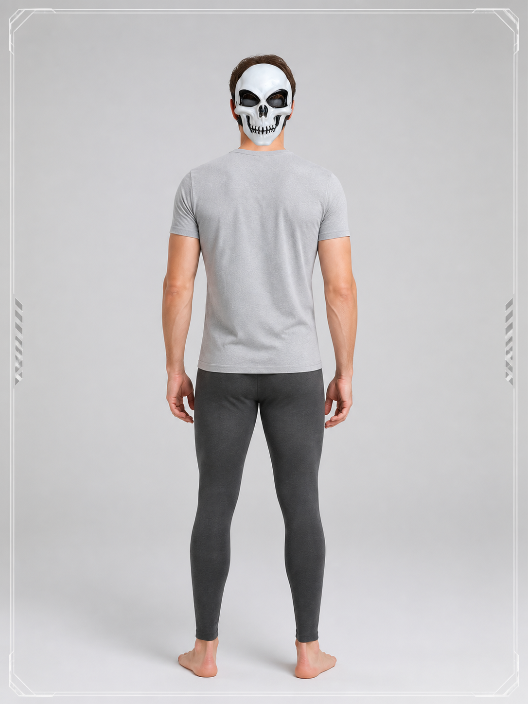 Black and White Skull Carnival Mask for Halloween and Cosplay back view