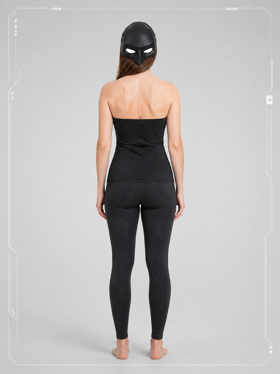 Black Bat-Shaped Costume Mask for Halloween back view