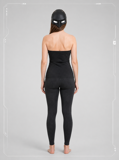 Black Bat-Shaped Costume Mask for Halloween back view