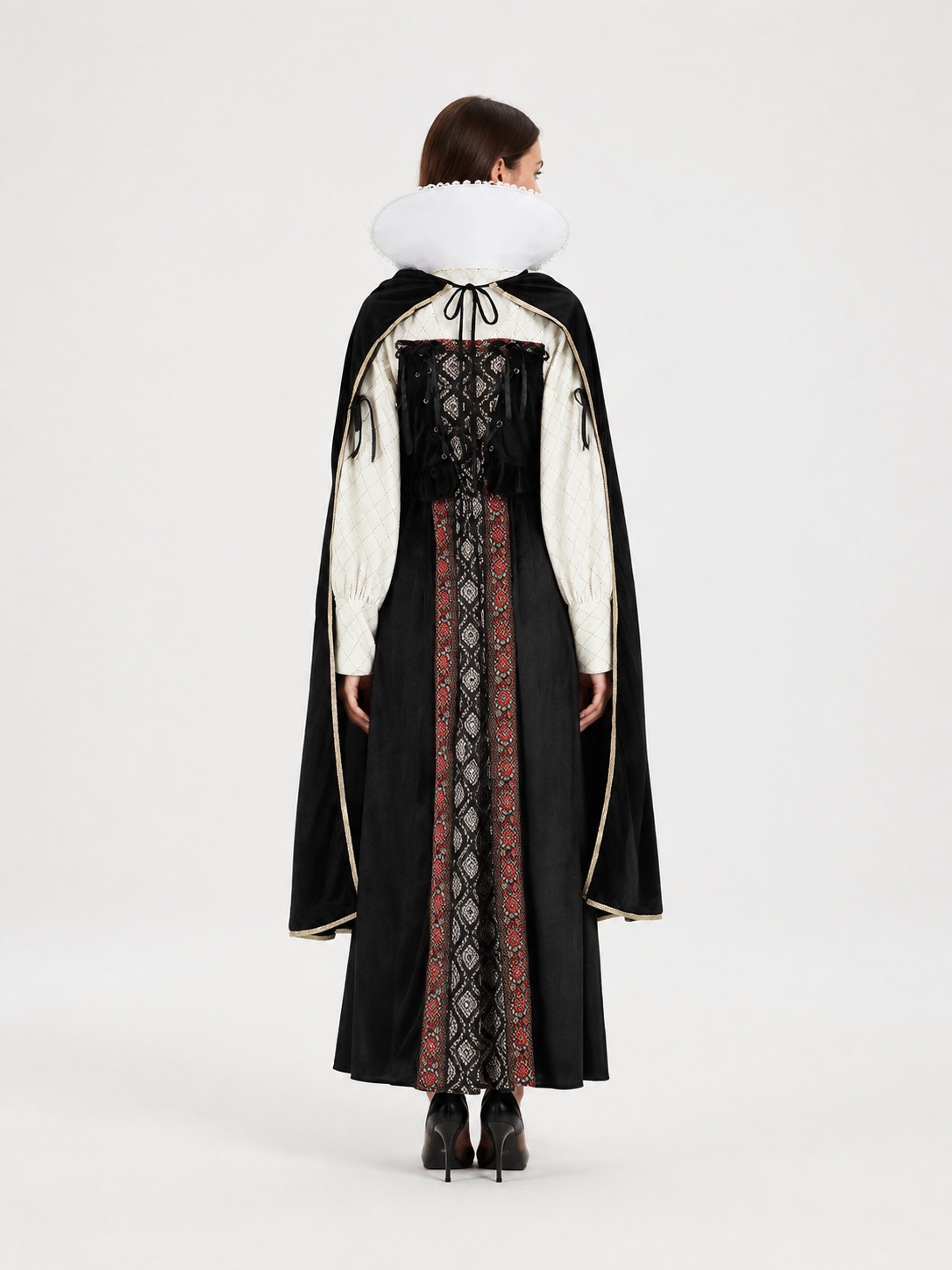 Medieval Costume with Cape for Halloween Cosplay back view