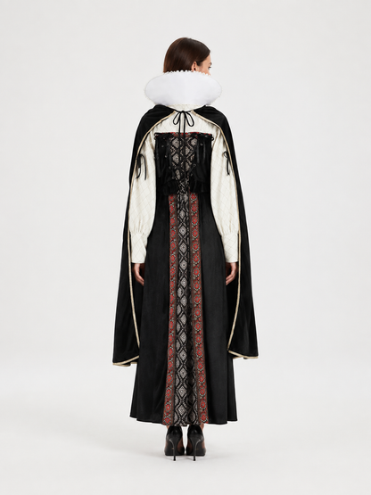 Medieval Costume with Cape for Halloween Cosplay back view