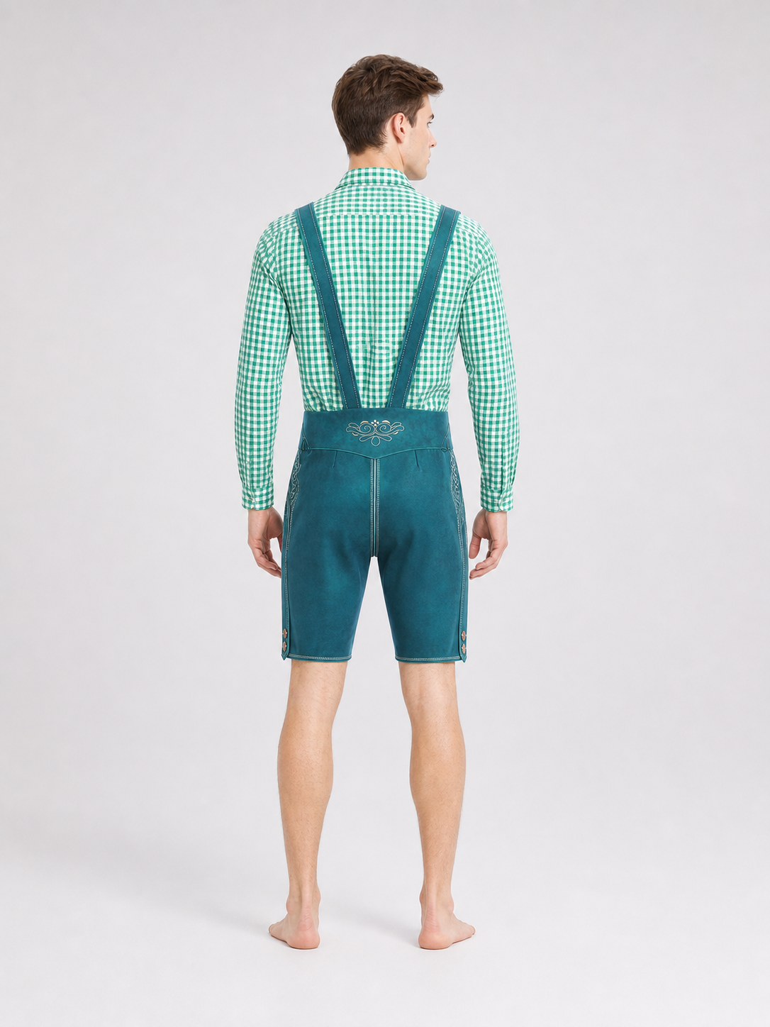 Plaid Bavarian-Style Shirt for Oktoberfest