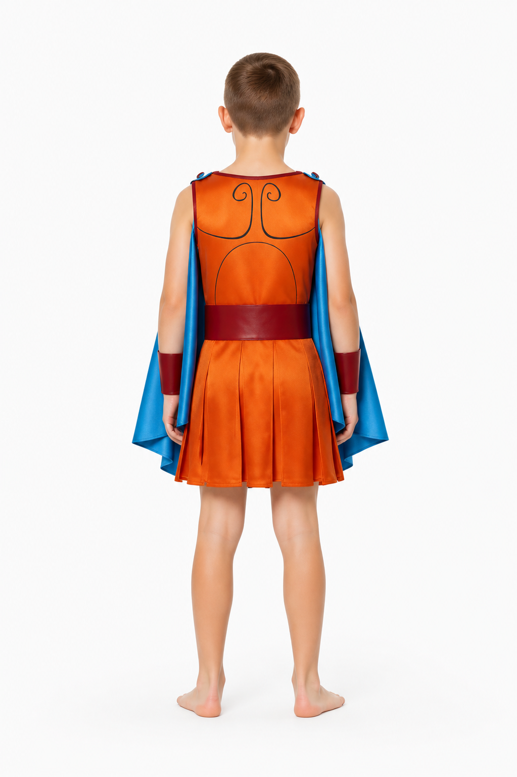 Hercules Cosplay Costume with Cape and Belt back view
