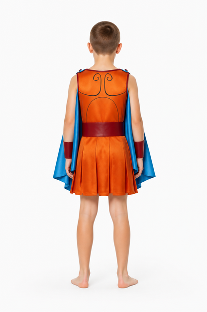 Hercules Cosplay Costume with Cape and Belt back view