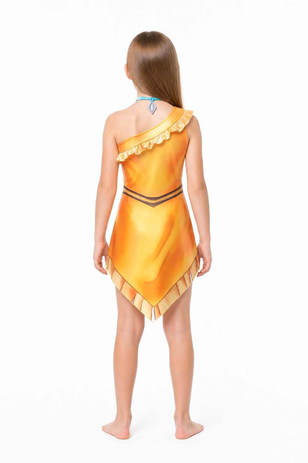 Pocahontas Costume with an Asymmetrical Hem back view