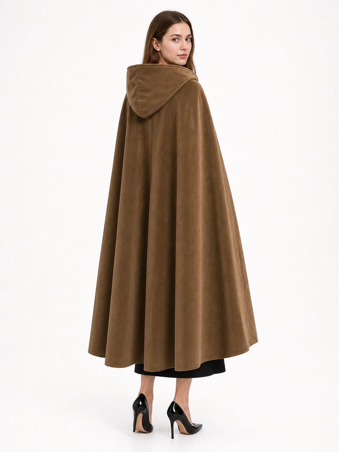 Brown Hooded Costume Cloak