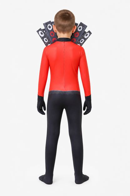 TV Man Jumpsuit with Speakers from Skibidi Toilet back view