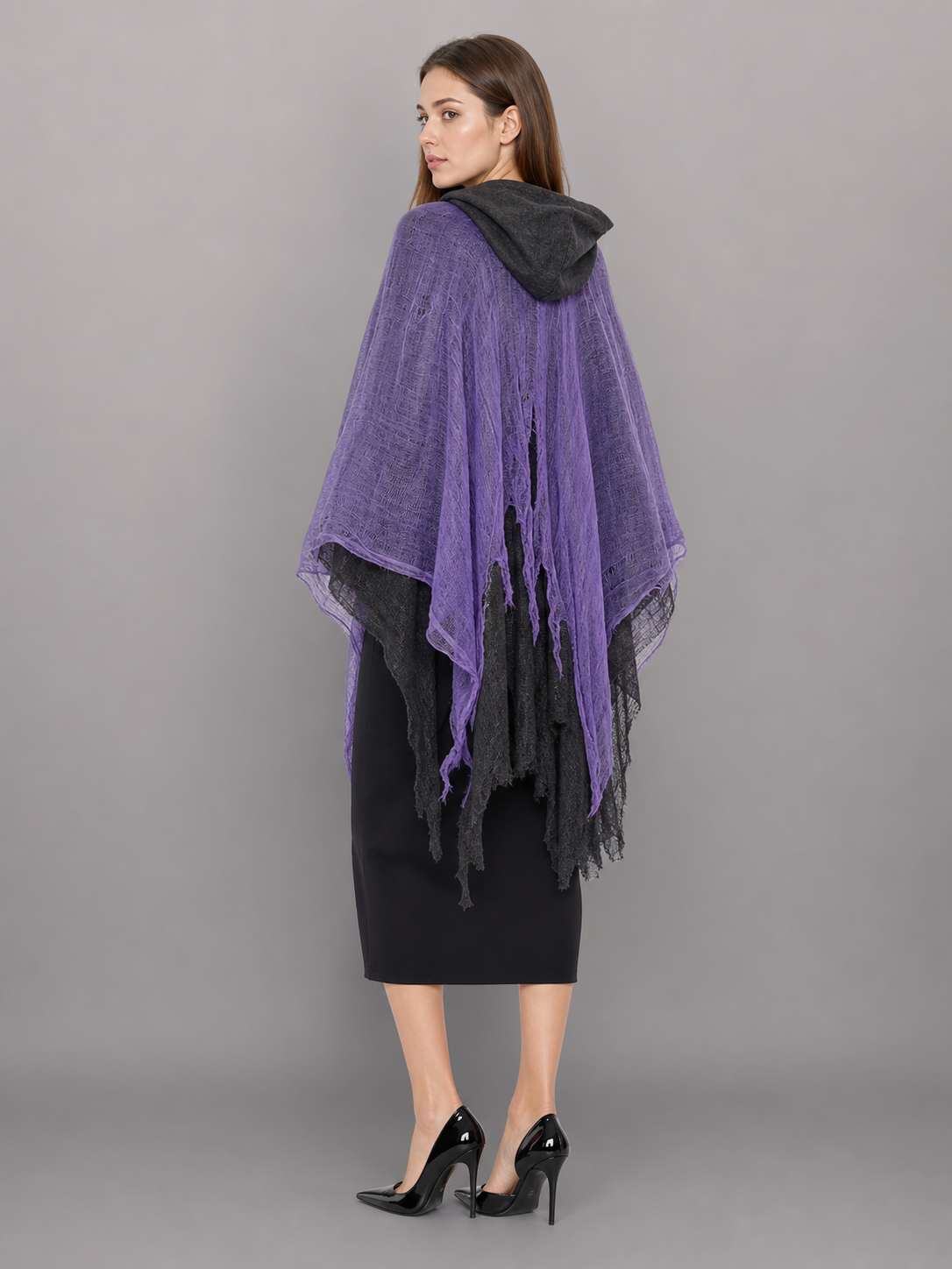Purple Carnival Cloak with Black Hood