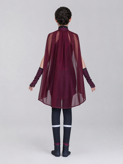 Scarlet Witch Cosplay Costume with Cape and Gloves