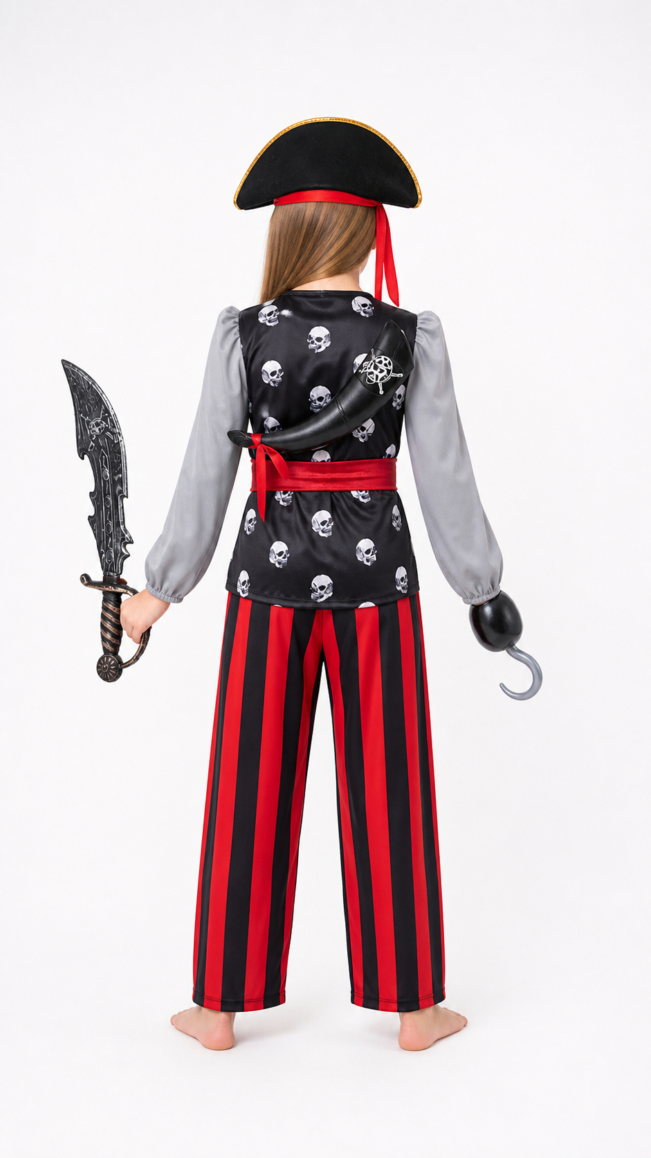 Children's Pirate Costume with Accessories back view