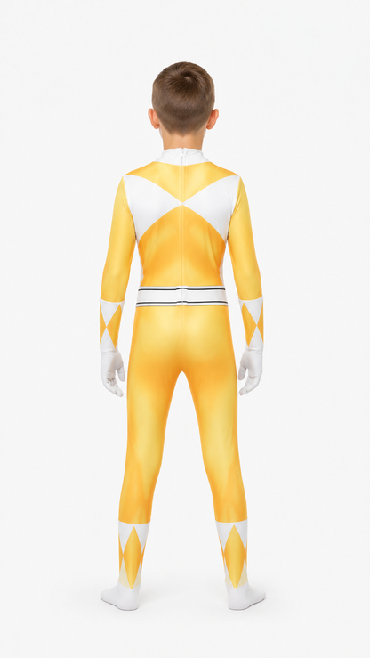 Children’s Superhero Jumpsuit Costume with Mask back view