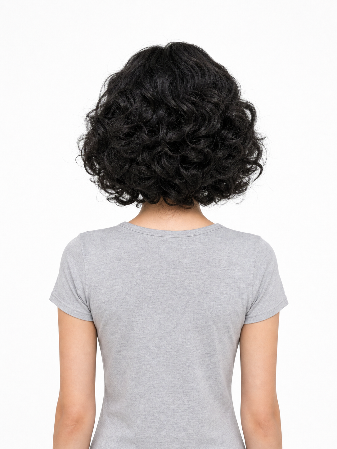Black carnival wig with voluminous curls