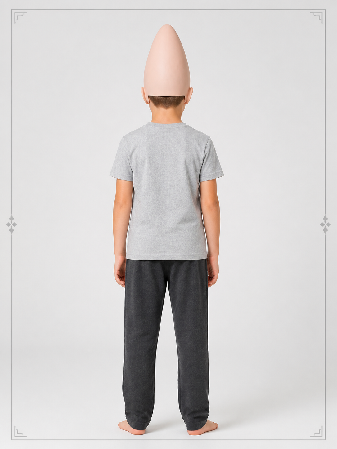 Cone-Shaped Skin-Tone Carnival Mask for Halloween and Cosplay back view