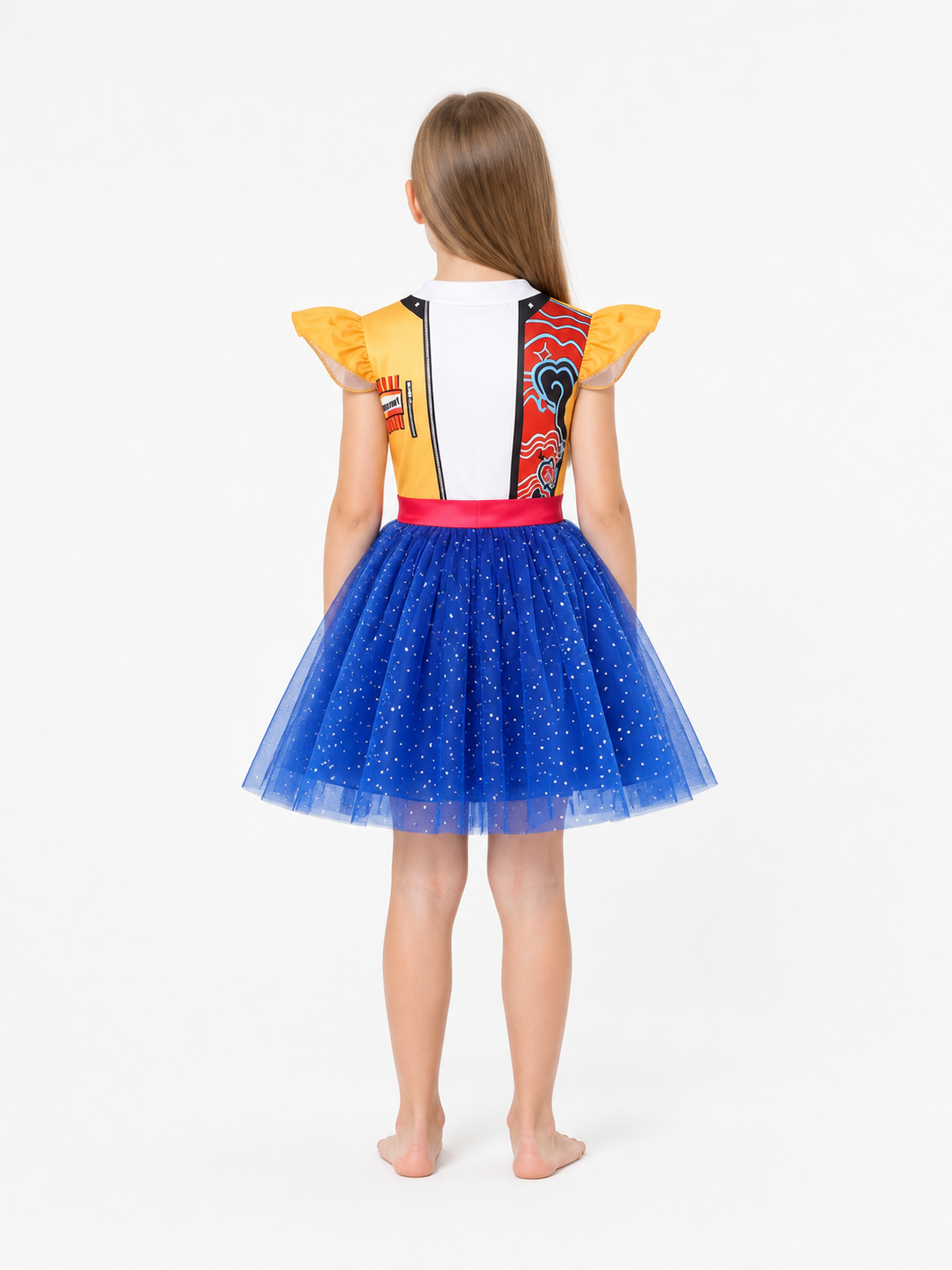 Rumi Kids' Cosplay Dress with a Full Skirt back view