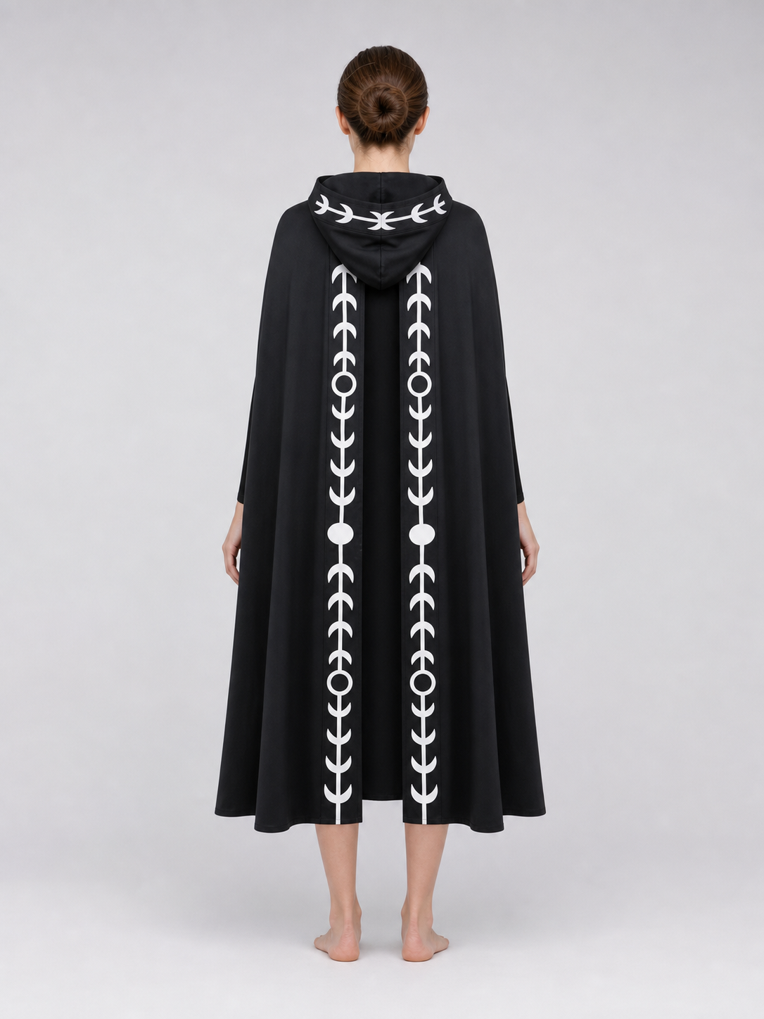 Black Hooded Cape, Medieval Style
