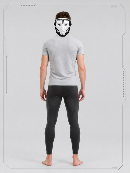 Geometric White and Black Cosplay Mask