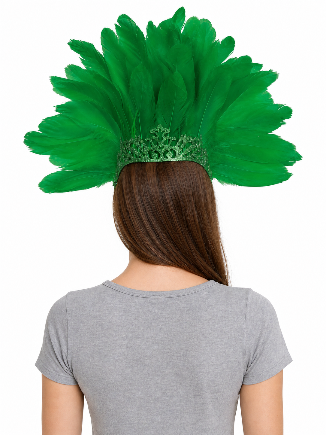 Feathered Headpiece with Mask for Masquerade