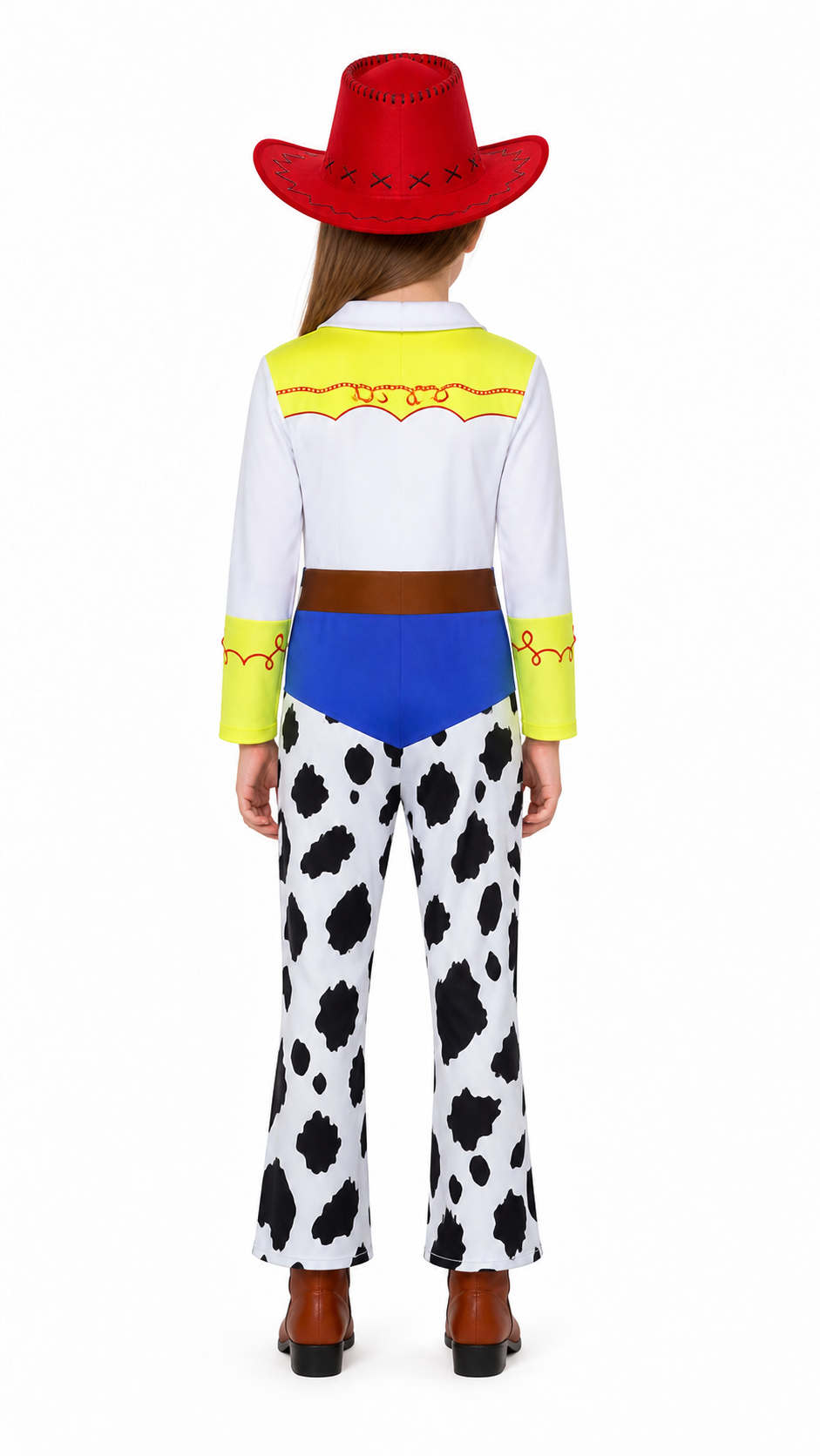 Jessie Costume Jumpsuit with Cowboy Hat for Halloween back view