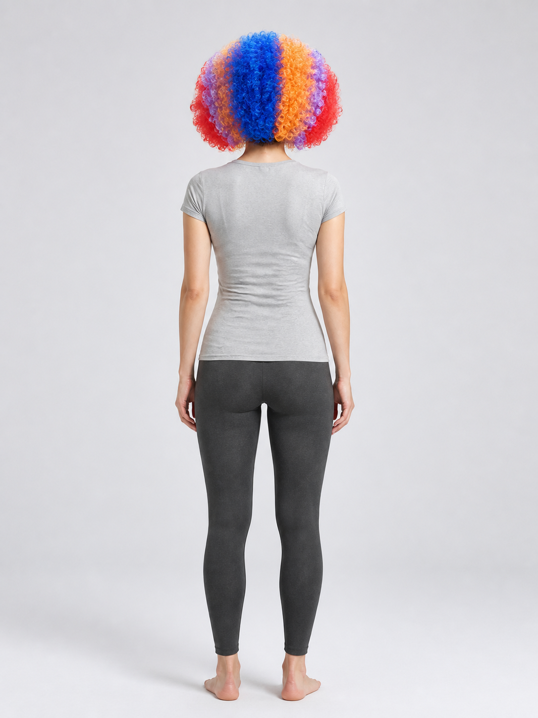Multicolor Curly Voluminous Carnival Wig back view
