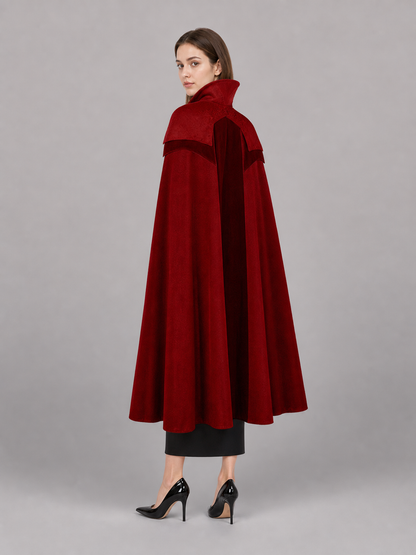 Dark Red Carnival Cape with Hood