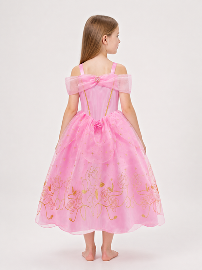 Pink and Gold Princess Costume for Cosplay back view